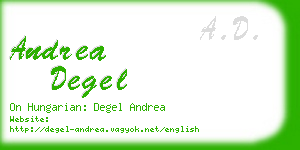 andrea degel business card